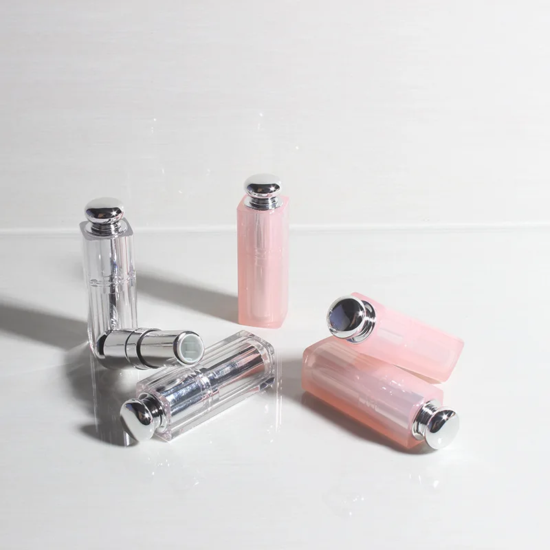 

2.5g Mini Empty Lipstick Tube, Transparent Silver Powder Lip Balm Container, Cosmetic Packaging for DIY Lip Gloss