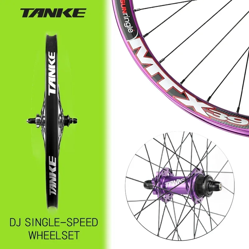 

TANKE MTB Wheelset 26 inch Disc Brake MTB single-speed DJ AM Enduro DH Wheelset Hub MTX33/39 aluminum alloy Mountain wheel set