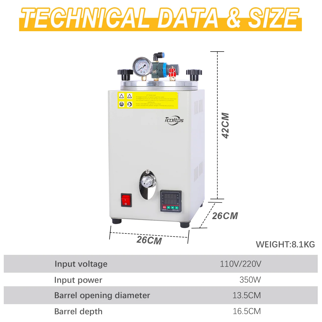Tooltos Digital Control Wax Injection Machine with Manual Air Pressure Adjustment - Essential Jewelry Making Tool for Wax Moldin