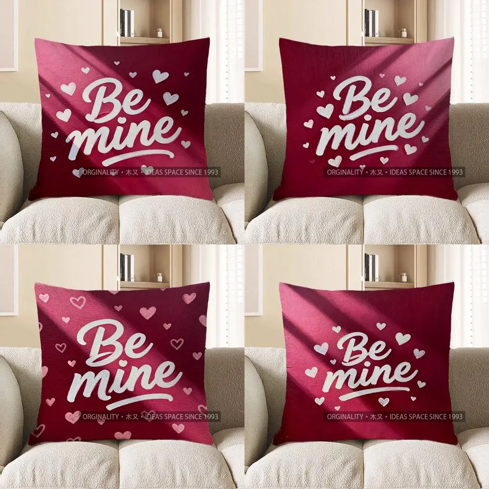 

2D Be Mine наволочка с рисунком сердца, чехол для подушки с рисунком, подходит для дивана, спальни, автомобиля, наволочка