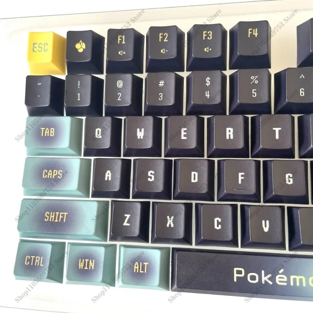 ポケモンアニメキーキャップ DIY カスタマイズされた三面半透明チェリー高さメカニカルキーボードキーキャップ 109 キー/セットおもちゃギフト