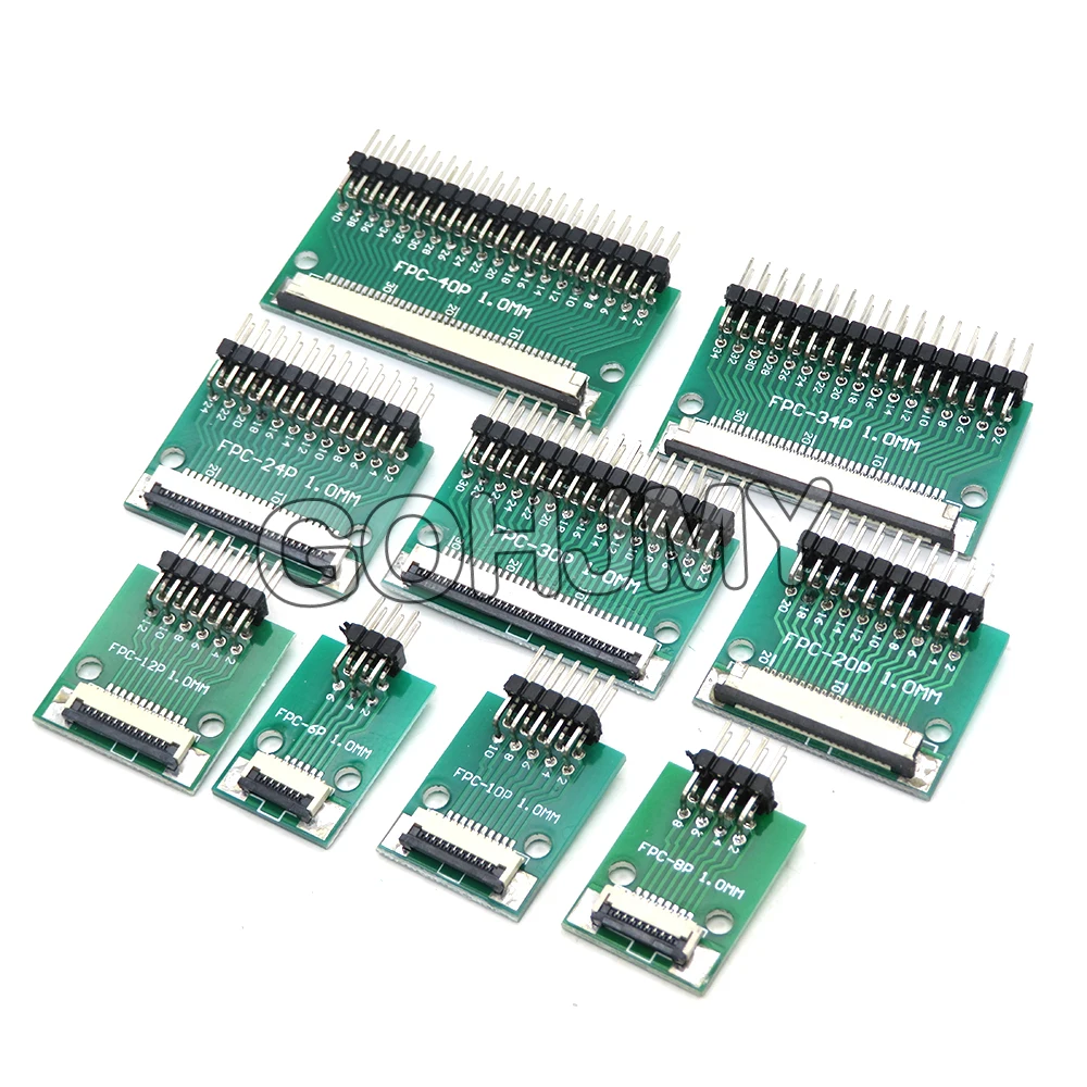 FFC محول مجلس موصل ، إبرة مستقيمة و منحني دبوس ، 0.5 مللي متر ، 1.0 مللي متر ، 2.54 مللي متر ، FPC ، 6 ، 8 ، 10 ، 12 ، 20 ، 24 ، 26 ، 30 ، 34 ، 40 ، 50 ، 60 ، 80 دبوس #3