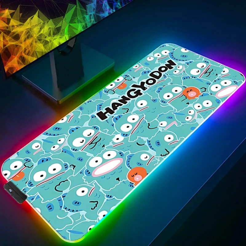 

RGB XL Mouse Pad H-hangyodon RGB Backlight Gaming Accessories Carpet Gamer PC Computer Keyboard Desk Mat LED 800x300 Mousepad
