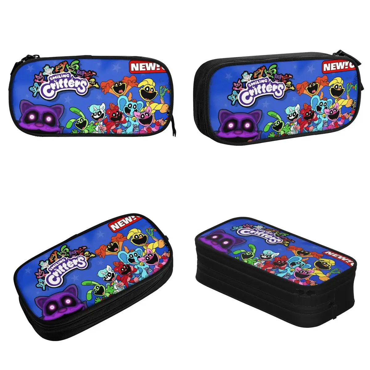 Cute Game Lover Smiling Critters Pencil Cases Pencilcases Pen Holder for Student Big Capacity Bags Students Gifts Accessories