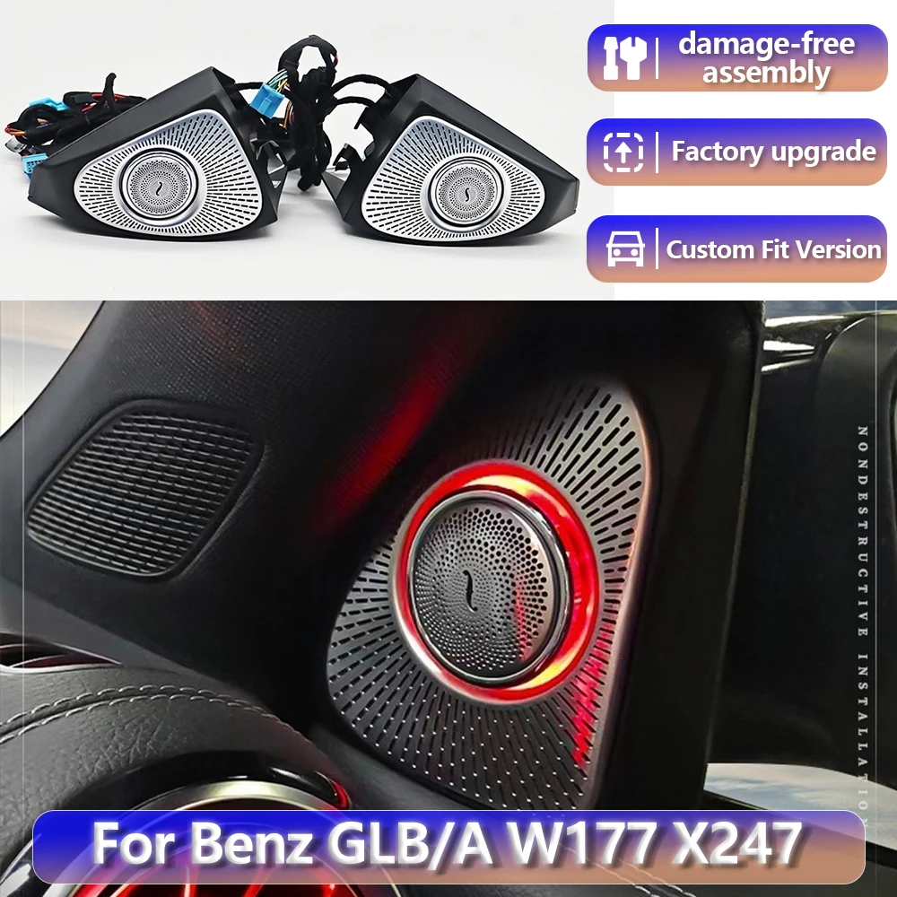 

RGB color streamer For Benz GLB GLA X247 W247 W177 2018+ 3D Rotating Tweeter Speaker Ambient light Screen steering wheel control