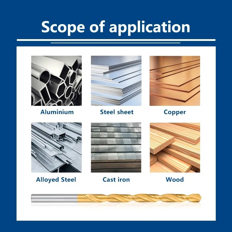 Foret hélicoïdal à revêtement en titane, perceuse HSS, coupe-trou en métal, outils de travail de calcul pour perceuses à métaux en acier inoxydable, 0.5-4.0mm, 10 pièces