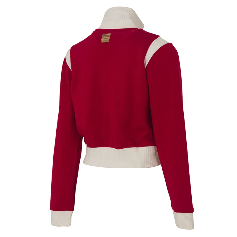 Adidas Trefoil Giacca sportiva da donna Moda retrò color block lavorata a maglia con colletto rialzato Kg8221