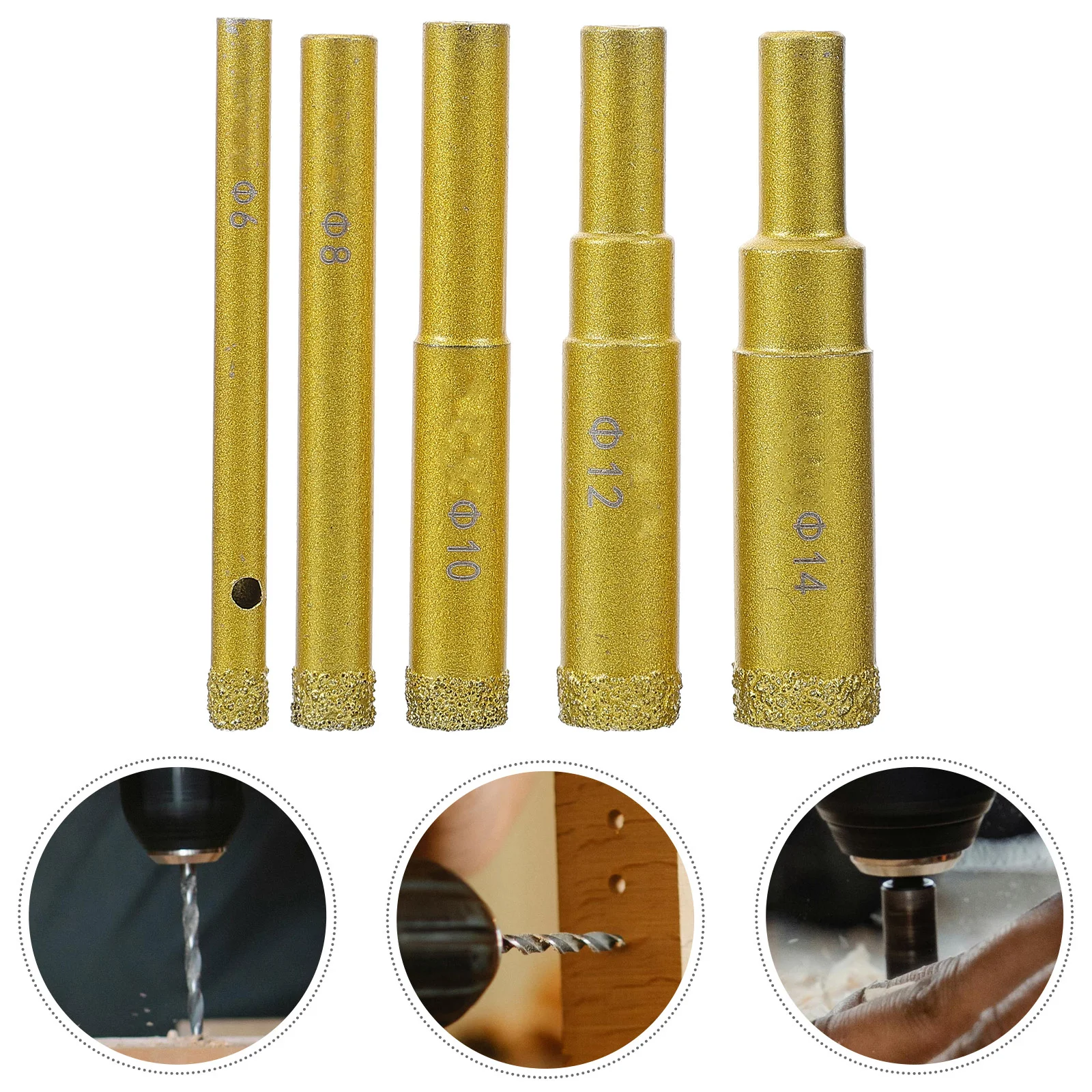 

5 шт. алмазные корончатые сверла для керамической плитки, стекла, бетона, набор твердосплавных сверл для мрамора, фарфорового кирпича