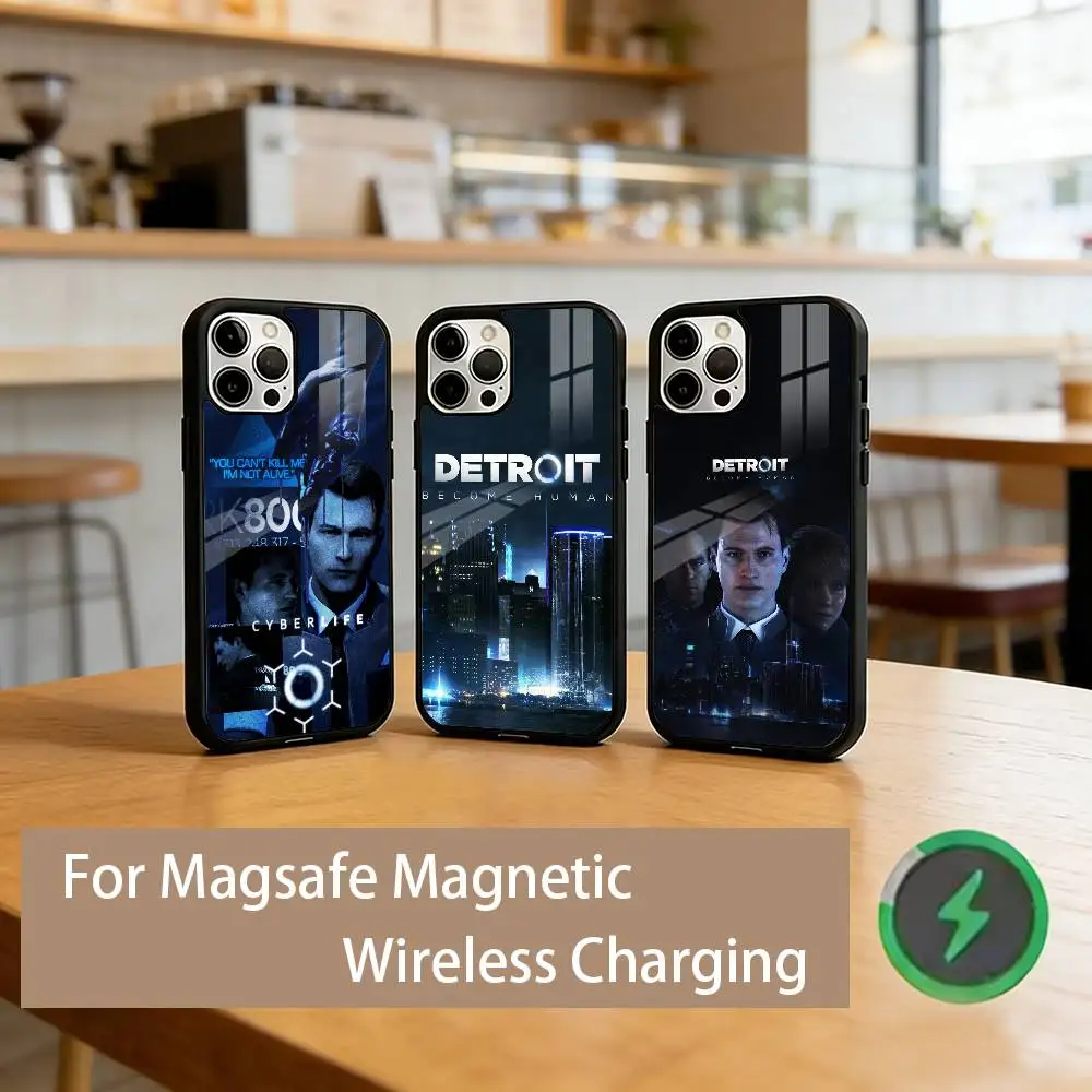 D-Detroit To Be Human Phone Case For iPhone17,16,15,14,13,12,11 Plus,Pro Magnetic For Magsafe Wireless Charging