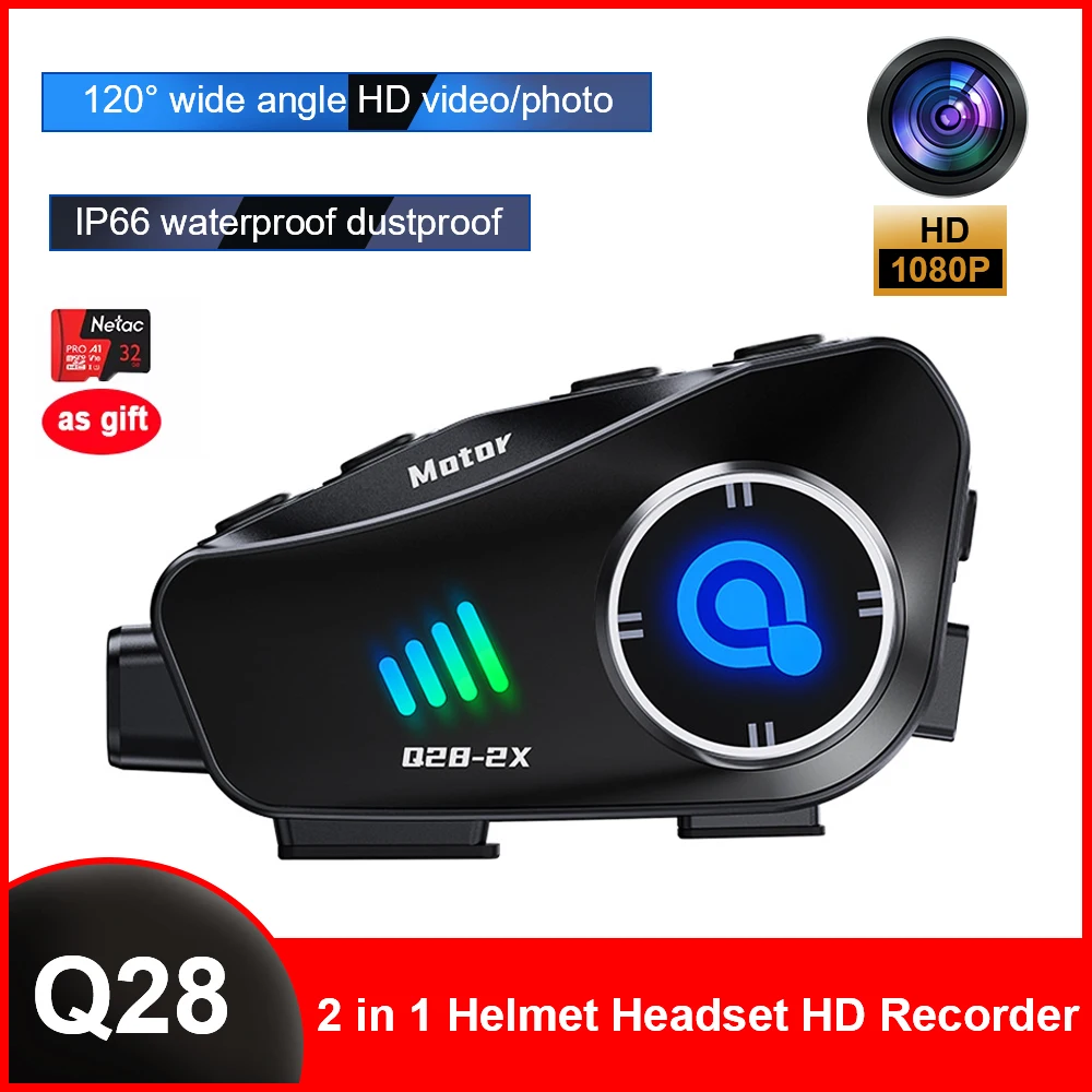 Helmet Headset Motorcycle Helmet Intercom Call Phone Kit Music Player Speaker Wireless Earphones Intelligent Noise Reduction