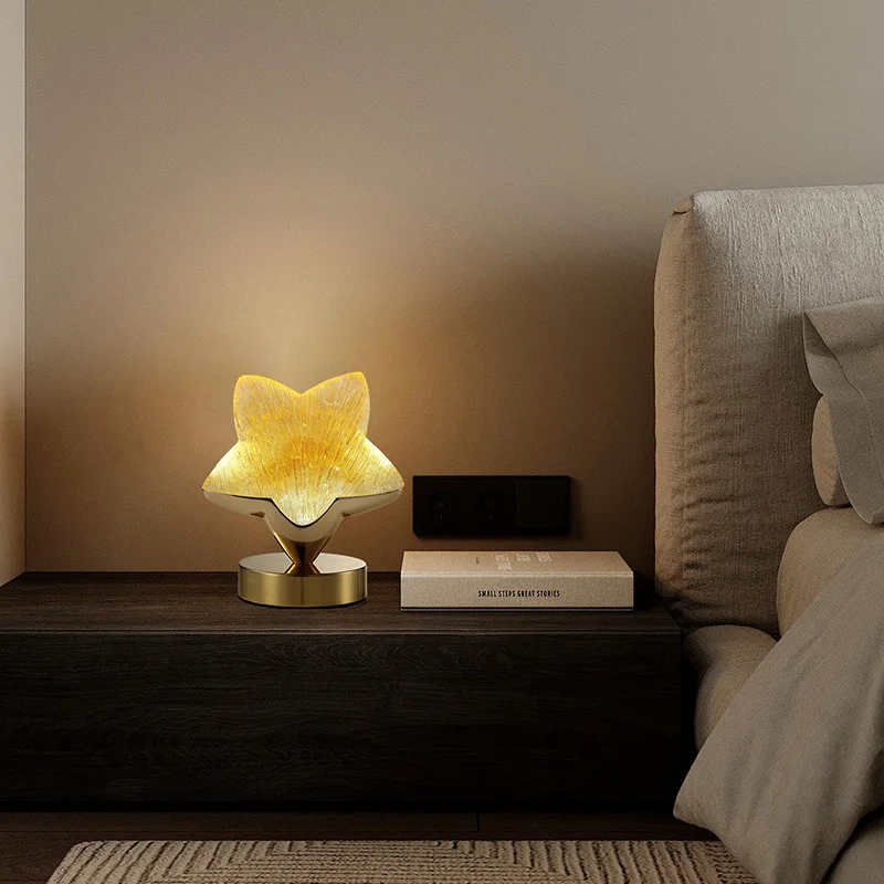 جو مزجج قديم نجمة ثلاثة ألوان يعتم ضوء الليل حلم هدية البضائع زخرفة #4