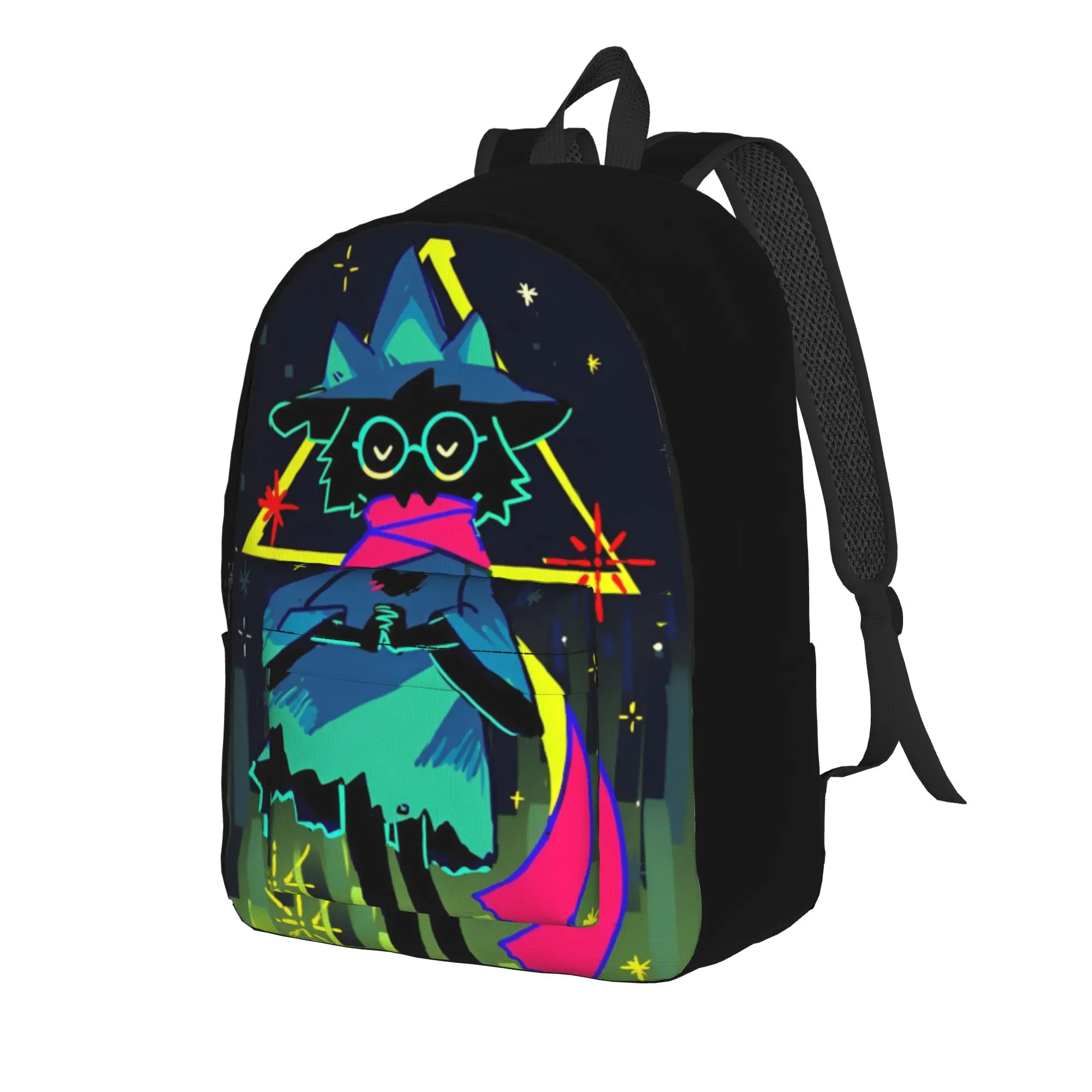 Deltarunes Ralsei Fashion Backpack Outdoor Student Business Role-Playing Daypack for Men Women College Canvas Bags