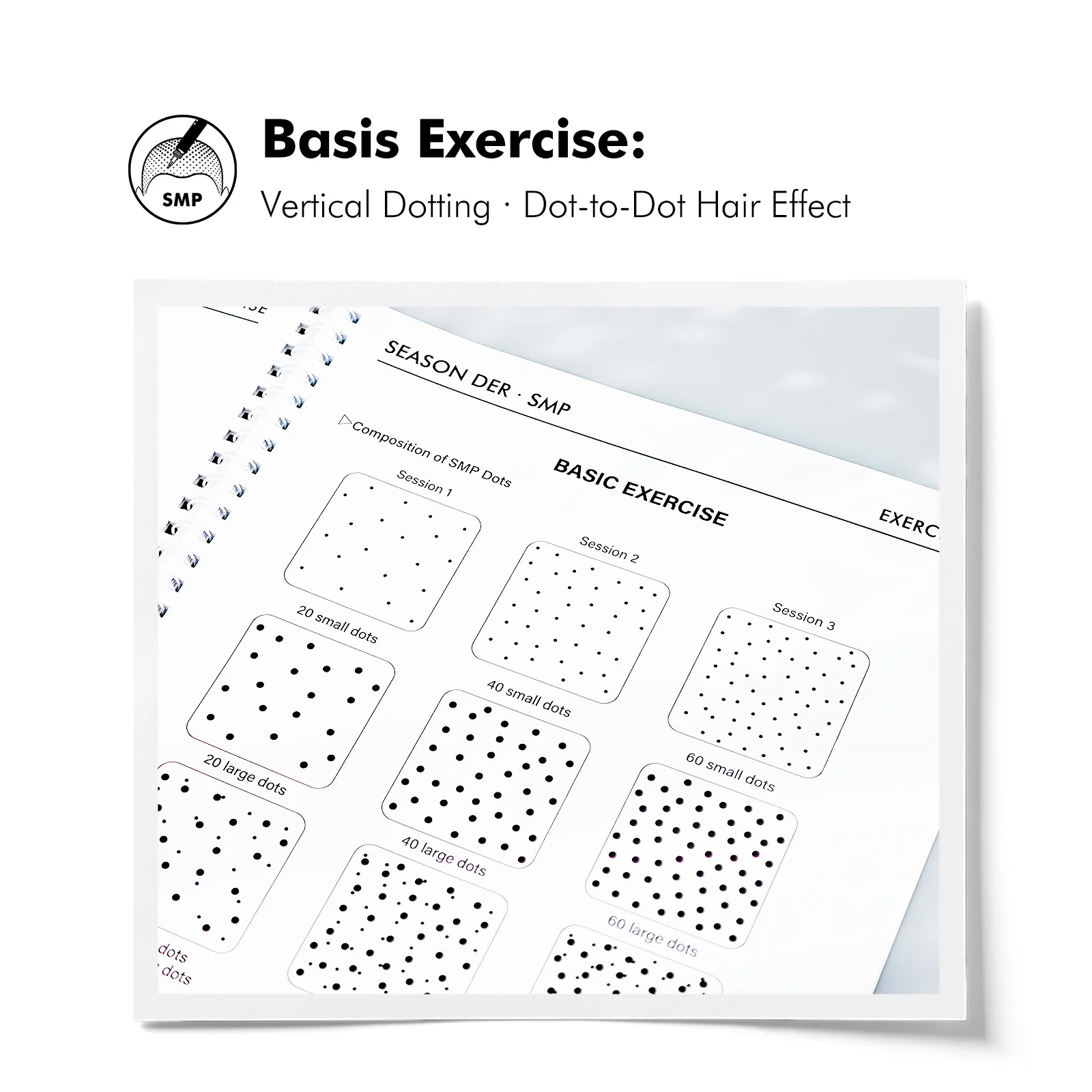 SMP Practice Workbook 84 Pages Textbook Hairline Exercise Books Hands-On Training Guide for Scalp Micropigmentation