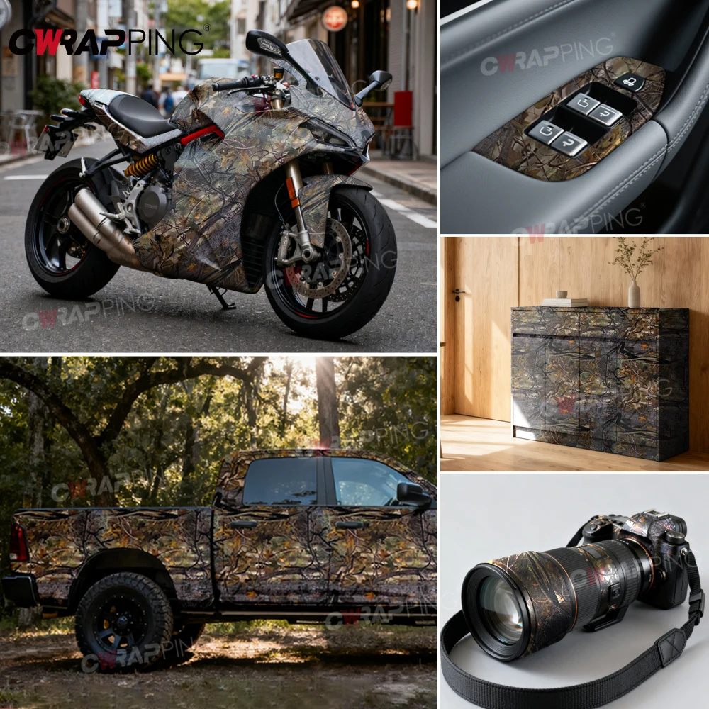 

Camo Woodland Film Vinyl Wrap Car Cover Stickers for Car Tuning Accessories Auto Vehicle Decoration Waterproof Paint Motorcycles