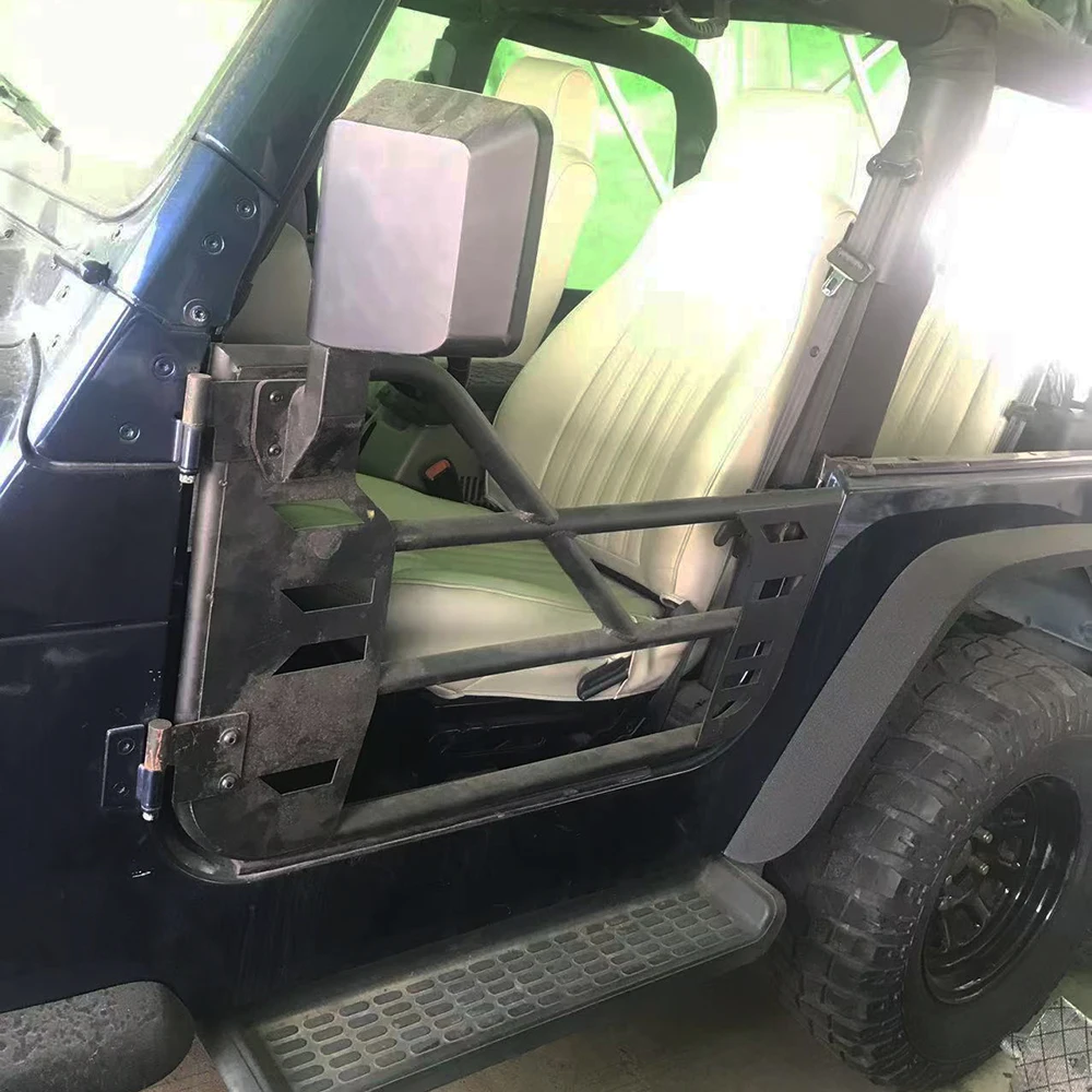 Half Doors Steel Black with 2 Mirrors For Jeep Wrangler TJ 1997-2006 2-Door T010 SXMA