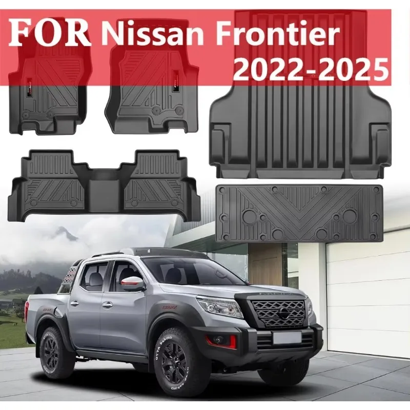 Alfombrilla para cama de camión de 5 pies, repuesto de revestimiento de cama para cabina crew Nissan Frontier 2022-2025 para accesorios Frontier (juego completo)