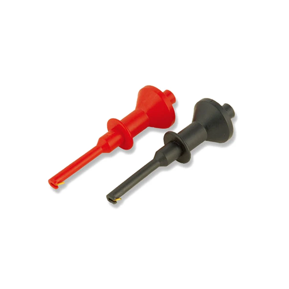 Multimeter Probe Hook with 7.5mm Extension Hook 4mm Threaded Socket IC Spring Telescopic Test Clip Multimeter Pen Test Hook 2PCS