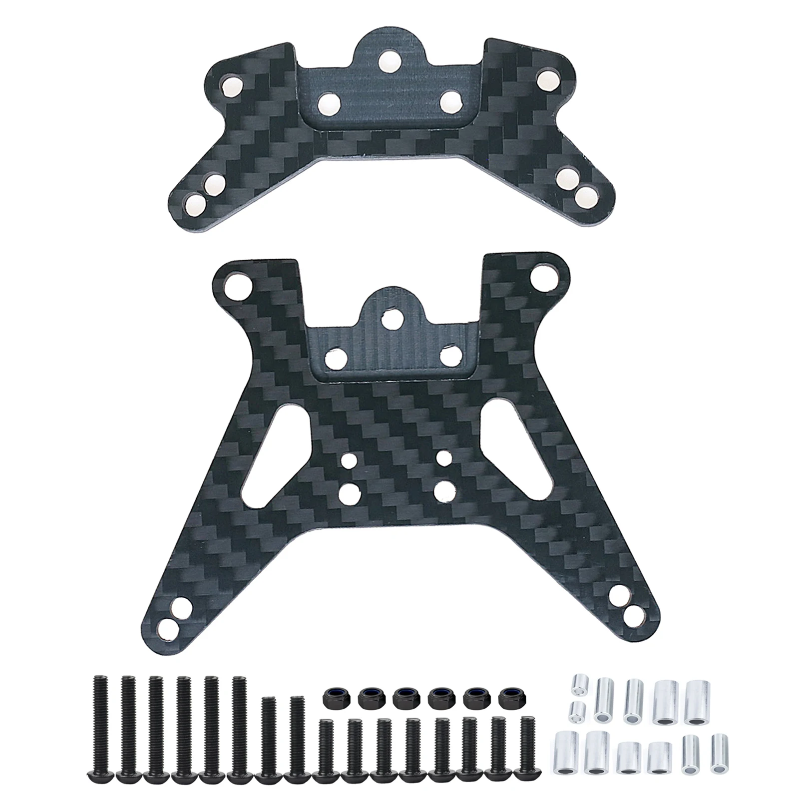 Front Rear Carbon Fiber Shock Tower Damper Stay Reinforced Upgrade Parts Fit TAMIYA TT-02B 1/10 RC Buggy Chassis Hop-Up Spare Ac