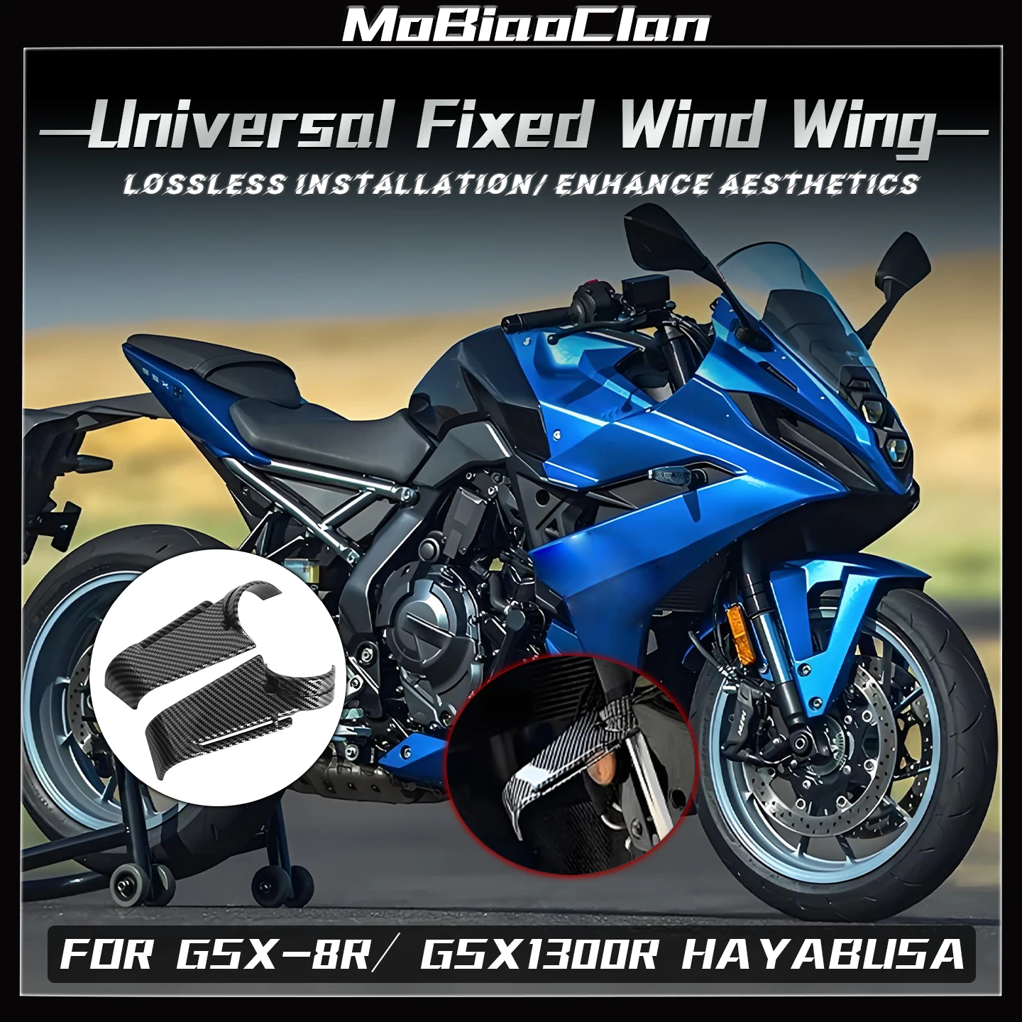 For Suzuki GSX8R GSX-8R GSX 8R GSX1300R Hayabusa hock-absorbing fixed wing side wing guide plate universal spoiler