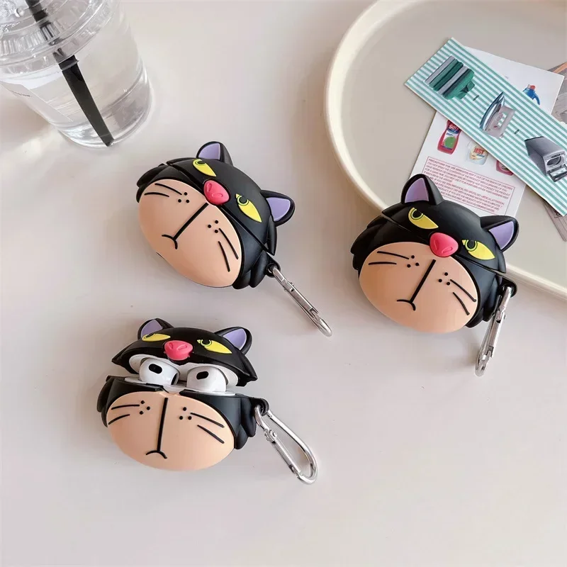 Funny Cat Silicone Case for AirPods 4 Airpod 1 2 3 Pro Pro2  Bluetooth Earbuds Charging Box Protective Earphone Case Cover