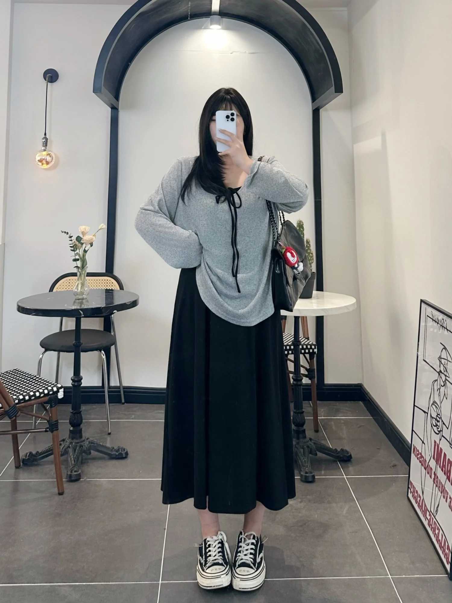 

plus Size Women's Long Dress Cover up Two Piece Set Commute Slimming Meat Covering Set Thick Sister High Waist Loose Fit Casu...
