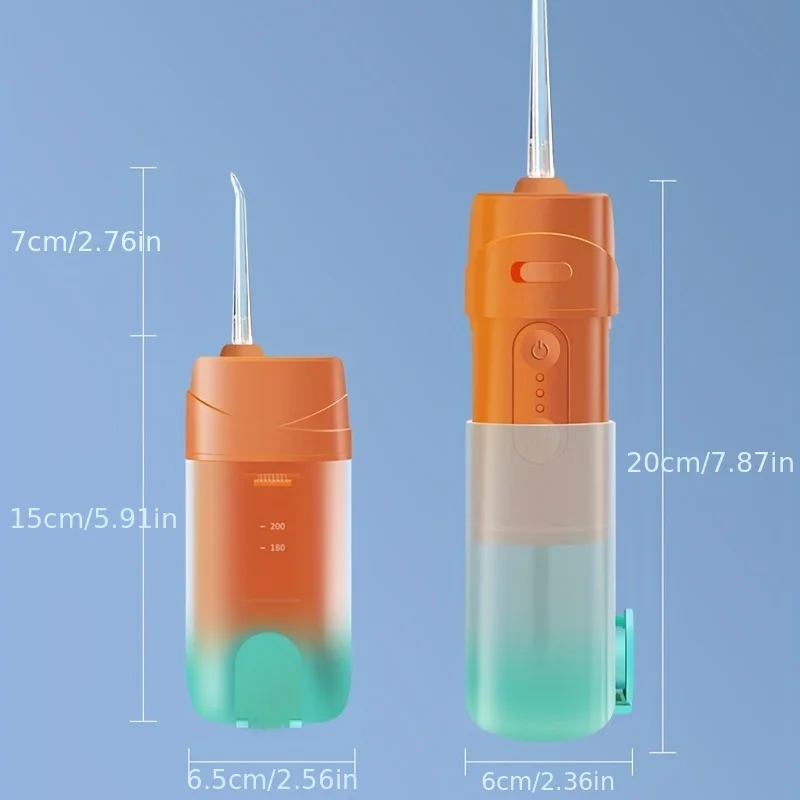 Portable Mini Water Flosser 200ml Teeth Cleaning  Irrigator Foldable Teeth Cleaner Cordless Travel  Irrigator For Teeth Cleaning