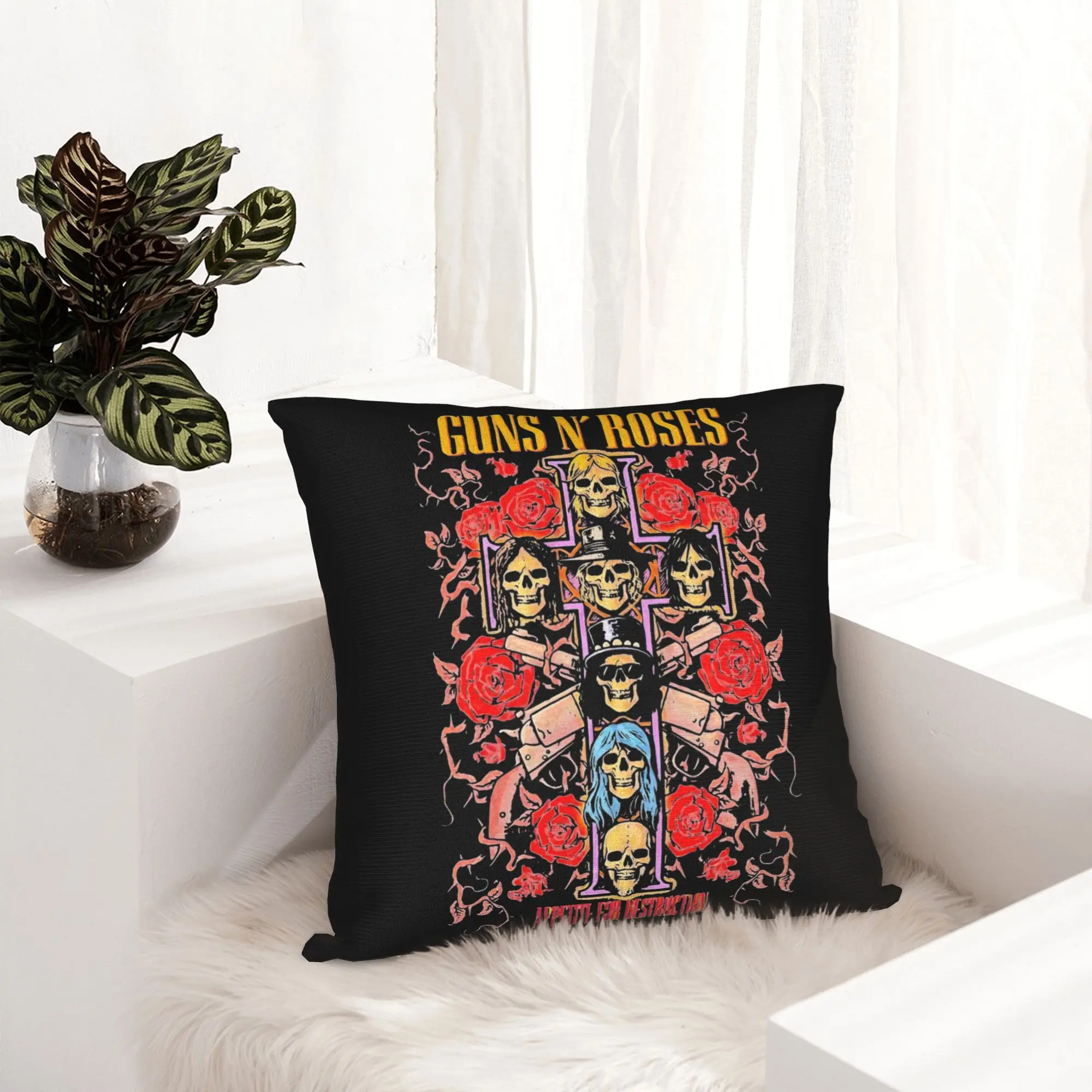Rock Music Band G-Guns N Roses Pillowcase Printing Polyester Cushion Cover Decoration  Throw Pillow Case Cover Home Square 45*45