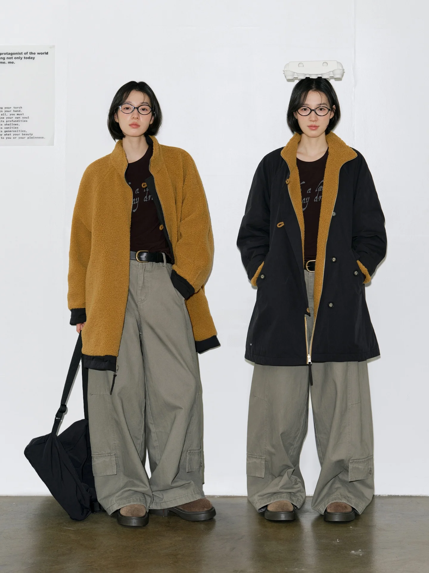 

Двусторонняя зимняя шуба из овчины с длинным воротником, с рисунком оленей и летящих птиц «Илиг Пастур», хлопковая, женская, модель 700