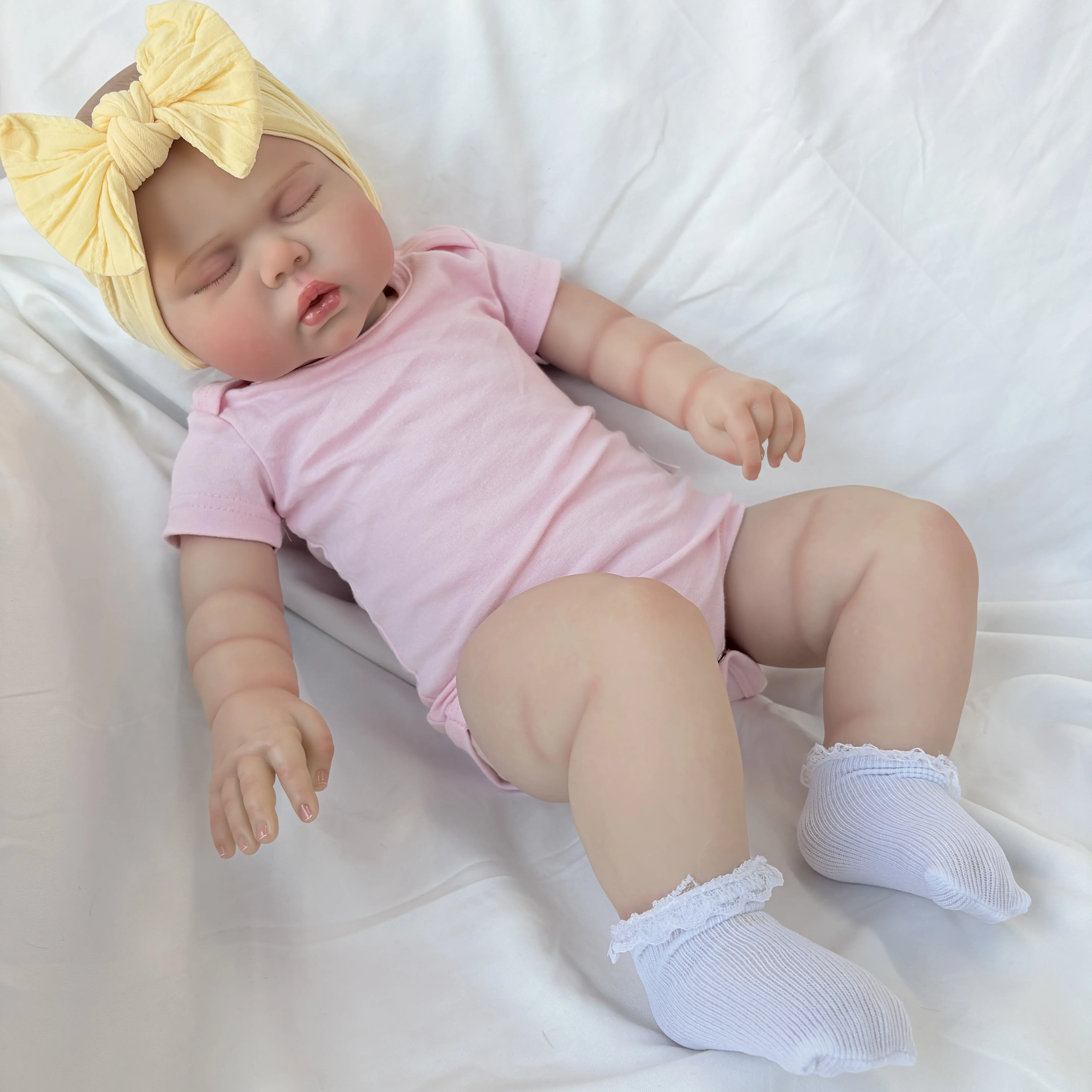 NPK 24'' High Quality Real Looking 3D Skin Multiple Layers Painting Pickle Reborn Bebe Lifelike Baby Dolls Gift for Children