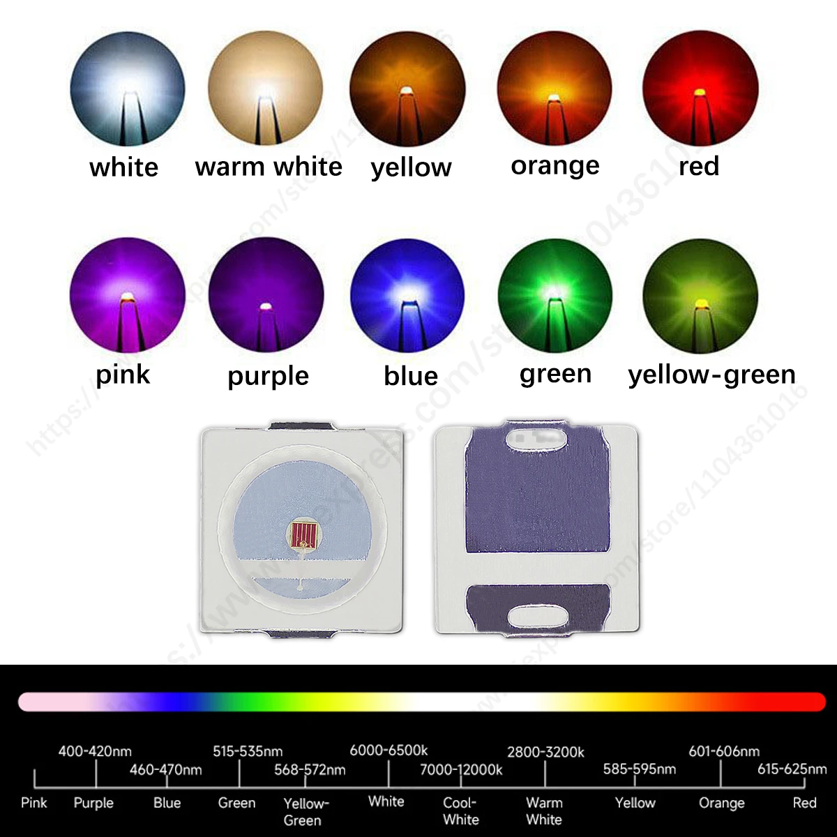 3030 SMD  ICE Blue Light 0.5W High Brightness Single Color LED Diode for DIY Projects, Indicator Lights, Electronic Components