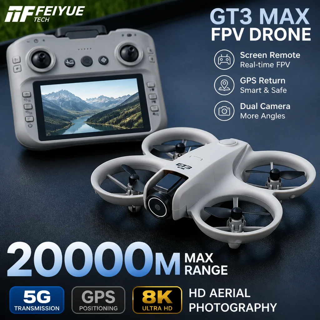Nuevo Mini Dron GT3 8K HD con Doble Cámara, GPS, Posicionamiento sin Escobillas, Profesional 180 °   Mini Dron Eléctrico Quadcopter, Juguete para Niños, Regalo