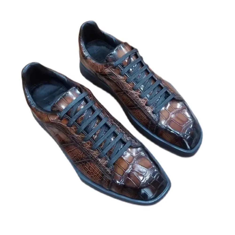 leimanxiniu new men crocodile shoes brush color classic fashion casual shoes