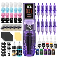 DQFART-pluma de tatuaje inalámbrica, kit de tatuaje con batería de 6 horas de duración, máquina de tatuaje para artista corporal profesional, suministros de tatuaje, accesorios de tatuaje