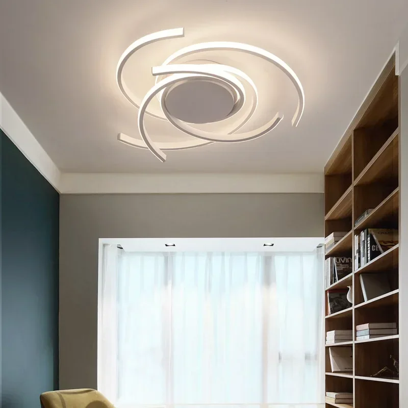 New Arrival Black White Finish Modern Led Chandelier for Living Room Bedroom Kitchen Office Lamp AC85-265V Chandelier Fixture