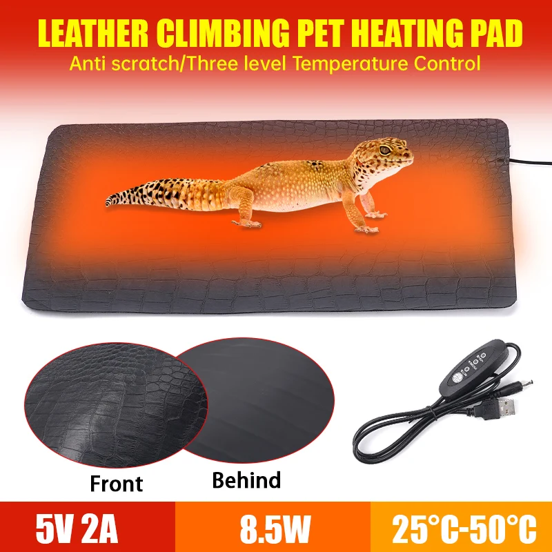 5V 2A Haustier Heizkissen Eco Tank Reptil Warm Pad USB Heizdecke Drei einstellbare Temperaturregler Inkubationsmatte