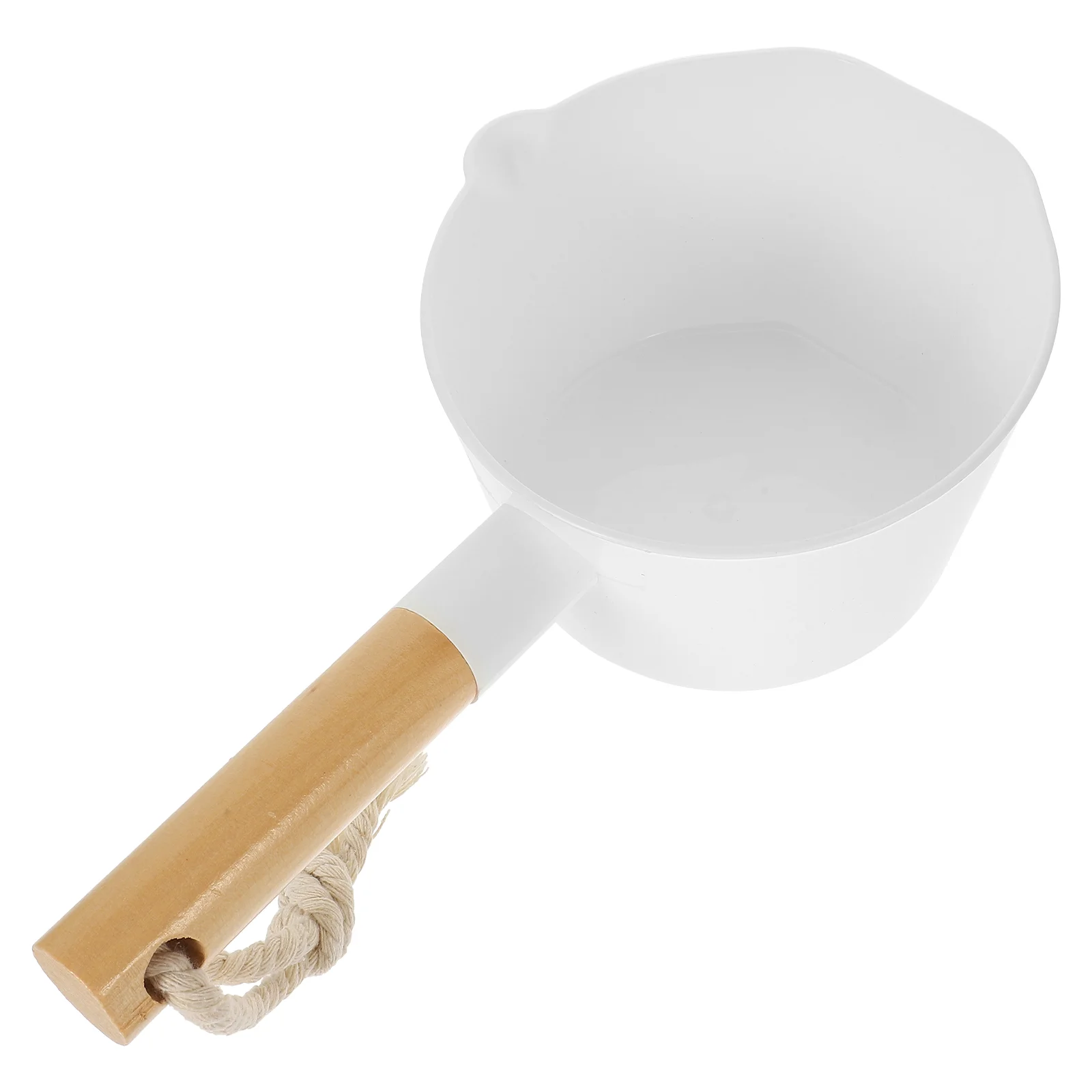 

Kitchen Wooden Long Handle Water Ladle Bathroom Bailer White Water Scoop Home Accessories Long Handle water scoop