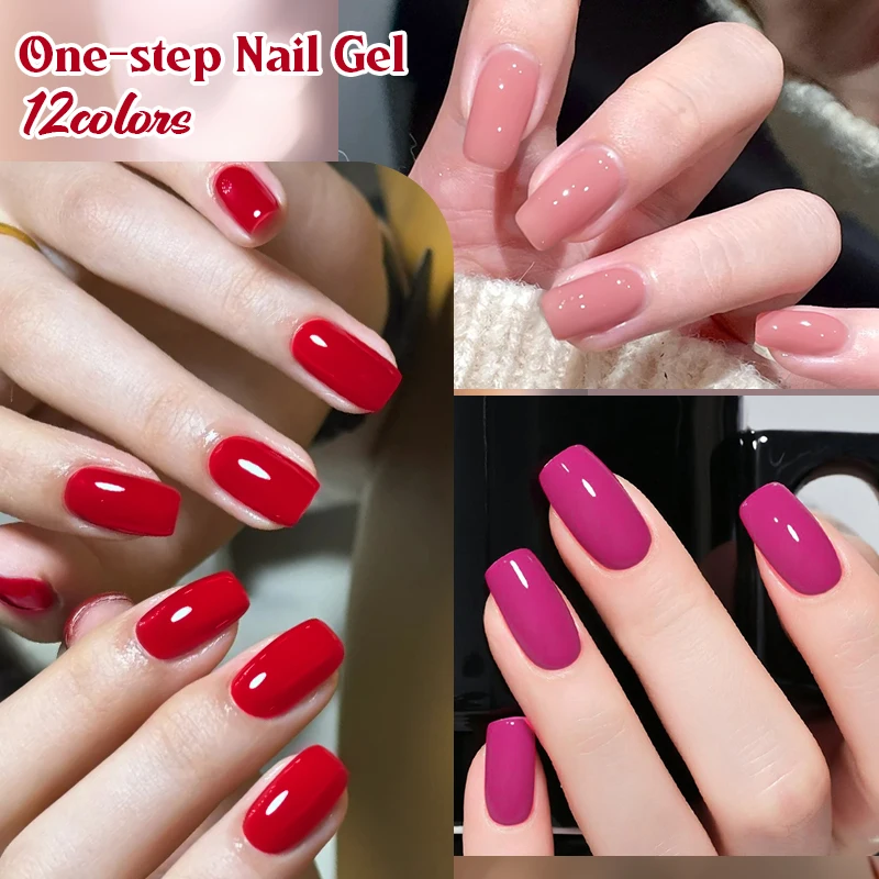 Smalto gel a 1 passo da 8 ml Smalto gel per unghie 3 IN 1 Semi permanente Soak Off Vernici per unghie gel UV Non è necessaria Base Top Coat Forniture per unghie