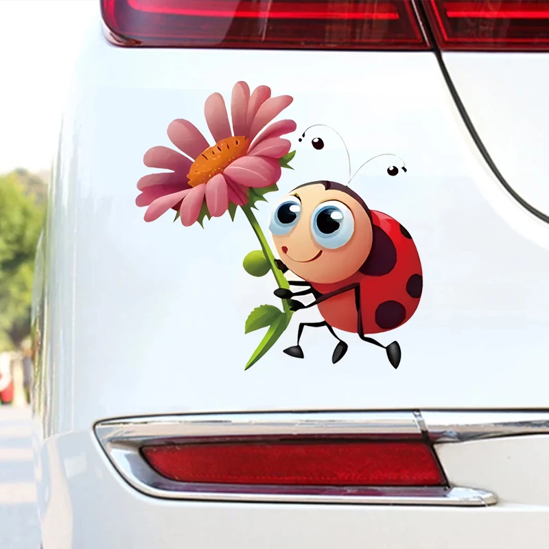 JT442# 1pc Car Sticker Ladybug Pattern Sticker - Also Suitable For Water Bottles, Laptops