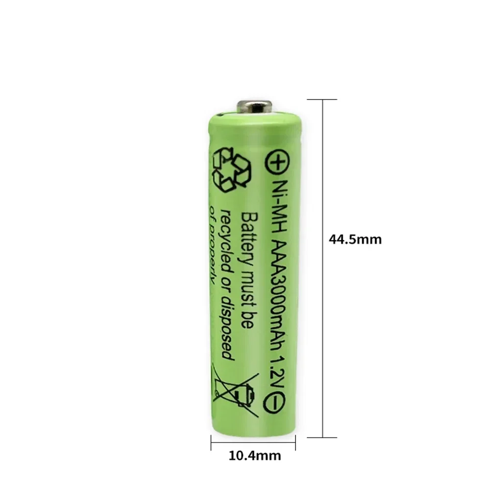 Batterie aste jaune AAA, 3000mAh, 3A, 1.2V, Ni-laissée, pour MP3, jouets RC, lampe de poche LED