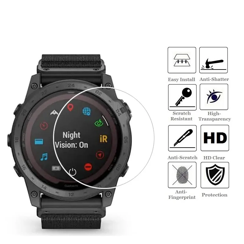 5PCS Screen Protector for Garmin Tactix Delta Sapphire / Solar Edition Smart Watch Tempered Glass Protective Film