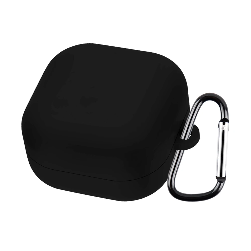 

For Samsung Galaxy Buds4 / Buds4 Pro Silicone Case Wireless Earphone Anti-Scratch Protective Cover with Carabiner - Black