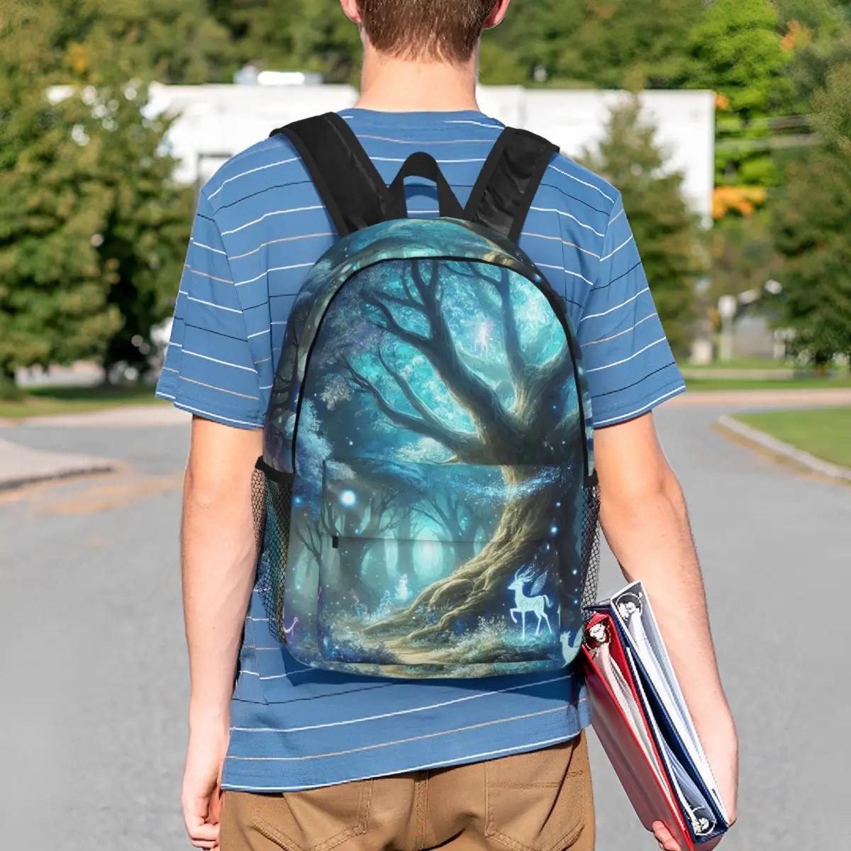 Glowing Enchanted Forest With Fairies And Magical Creatures Backpack Student BookBag Boy Girl School Bag Computer Shoulder Bags