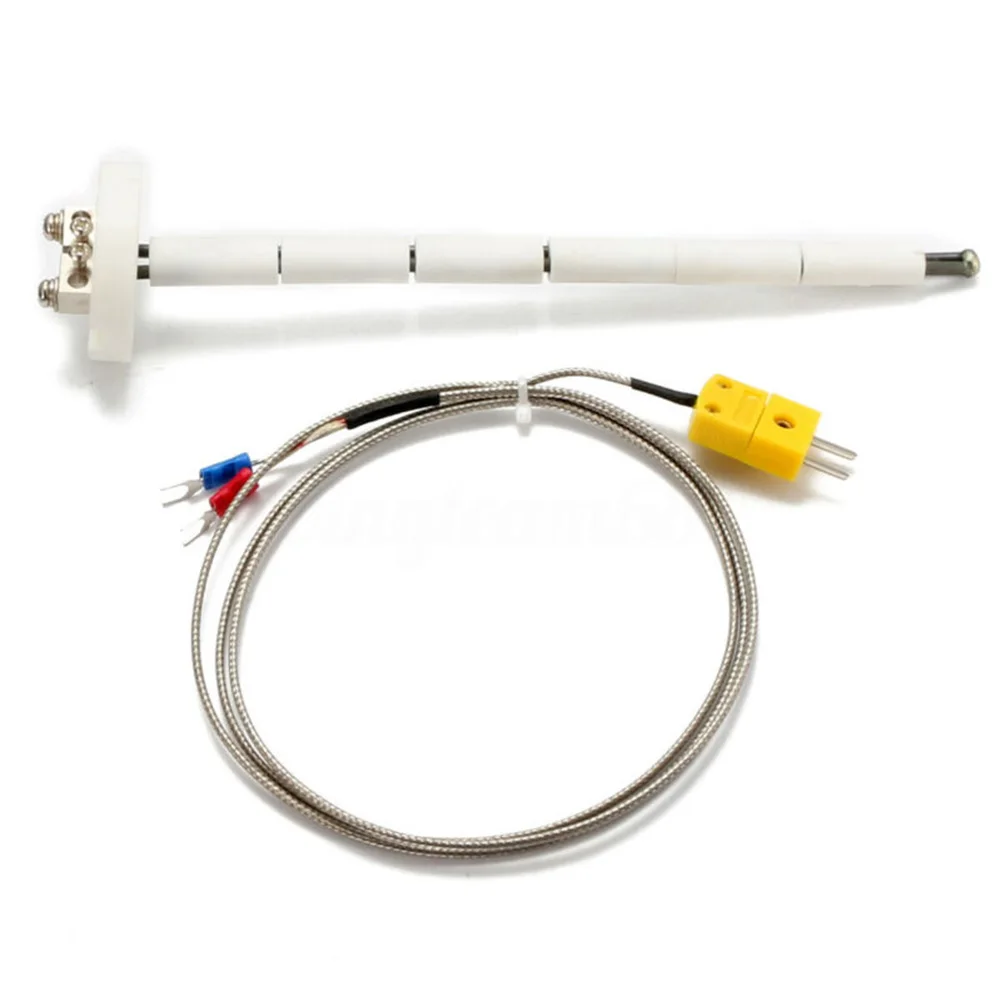 200mm-300mm tipe K suhu tinggi tipe K Thermocouple Core keramik Kiln Probe 2372 °F untuk menghubungkan termometer Digital