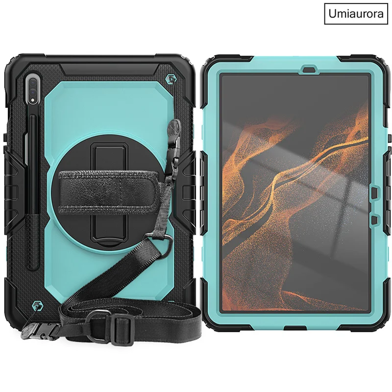For Samsung Tab S7 S8 S9 S10 FE Plus 13.1 inch SM-X620 12.4" X820 X610 X520 Heavy Duty Rugged Tablet Case Shockproof Stand Funda