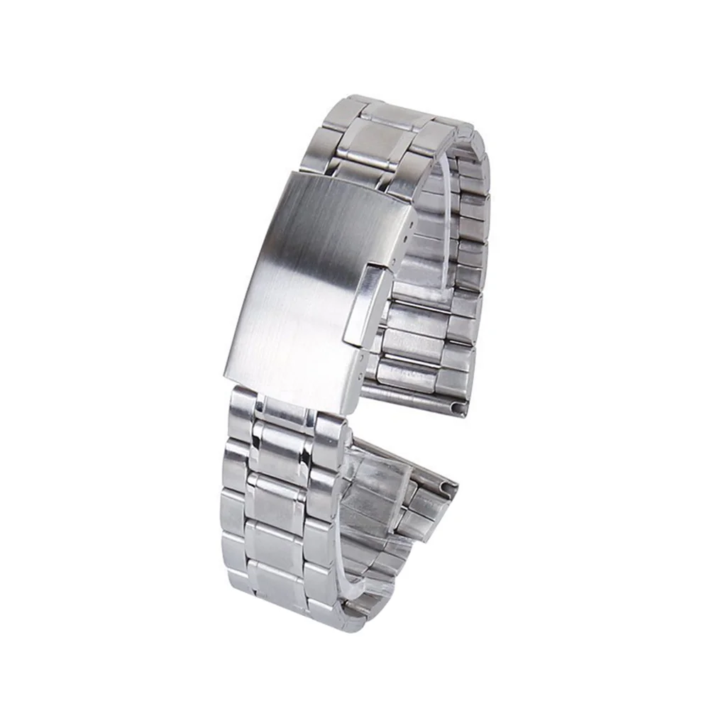 

20mm Stainless Steel Watch Band 4Pcs Spring Bars 190mm Length 32mm Thick Silver Foldover Clasp Comfortable Wear