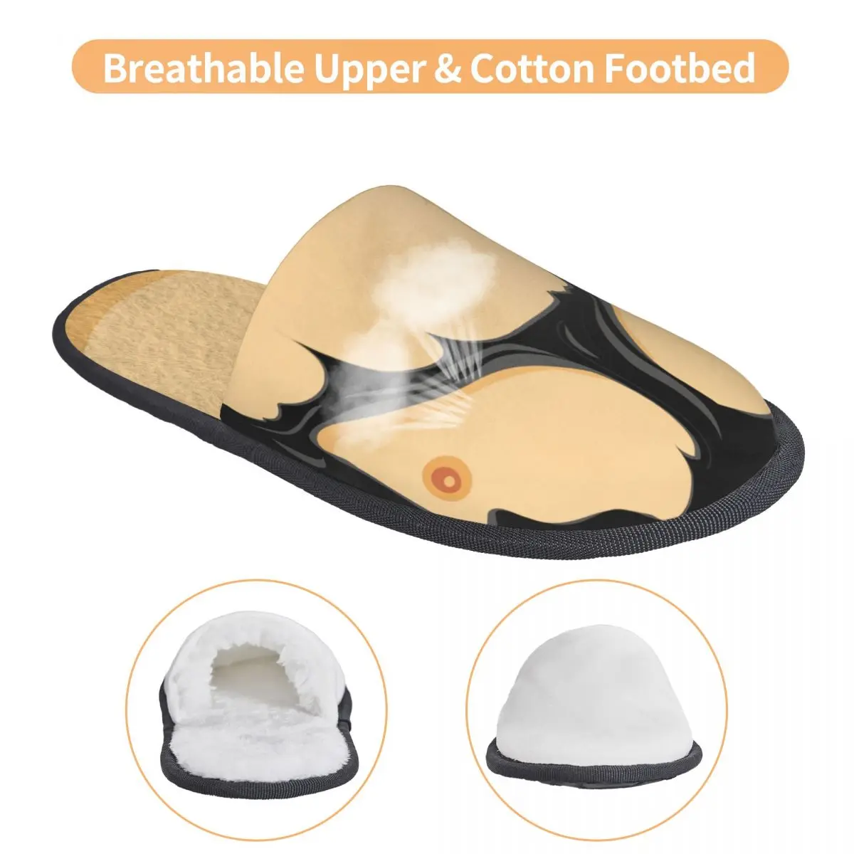 Custom Comic Fat Beer Belly Memory Foam Slippers Women Comfy Warm House Slippers