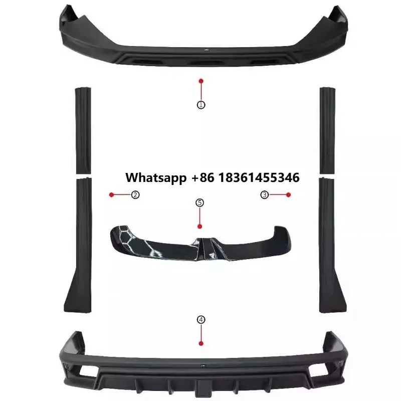 

For Trumpchi GS8 2nd upgraded front lip rear lip side skirt tail wing sport style gas-powered Gloss Black car surround
