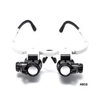 3Pcs 8X 15X 23X Double Eye Loupe Head Wearing Repair Jeweler Watch Clock Magnifier Illuminated Magnifying Glass