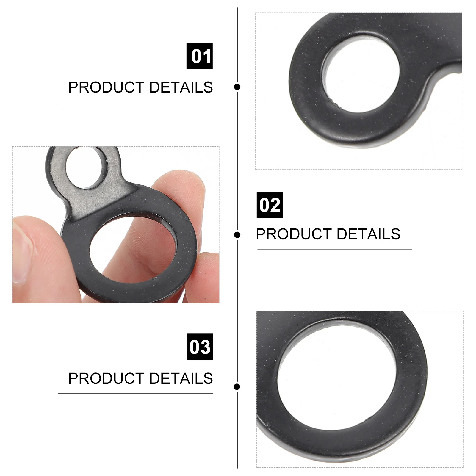 2 قطعة مقطورة المهنية التعادل أسفل السنانير D-شكل حلقات سحب لشاحنة دراجة نارية تصاعد الأسود شاحنة سحب السنانير #4