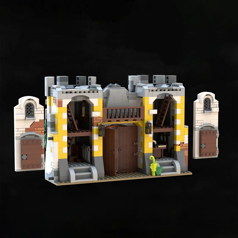 海賊要塞モデル Moc ビルディングブロック モジュール式要塞門塔モデル テクノロジーブロック クリスマス DIY おもちゃ 組み立てギフト